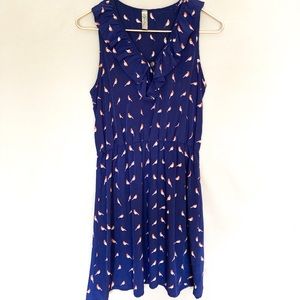 Chic Bird Patterned Dress